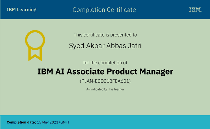 IBM AI Product Management Certification